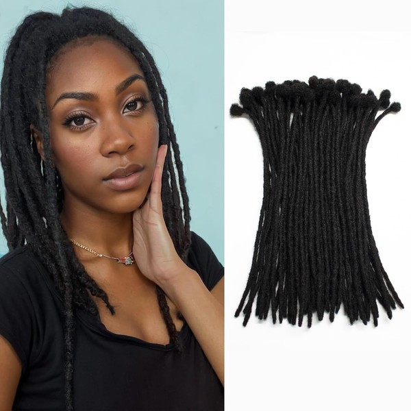FREESHOW Loc Extensions Human Hair 10 Inch 0.6cm Width 30
