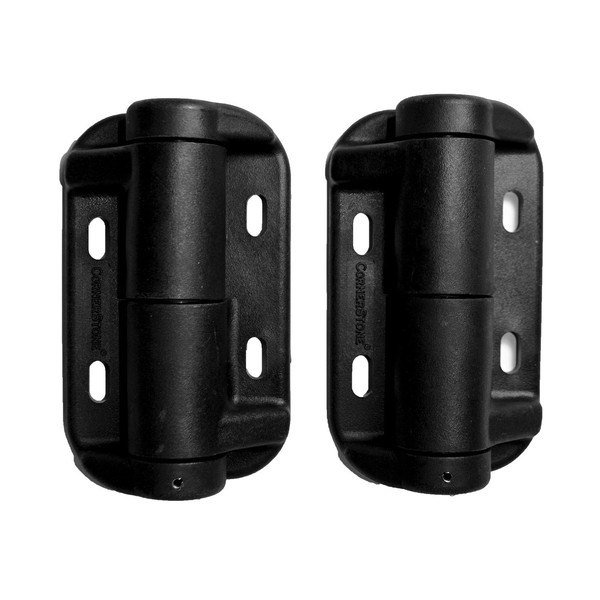 Cornerstone Black Adjustable Hinges For Aluminum Fencing | With Alignment Legs | CH102V-SD-BK