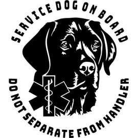 Service Dog On Board Do Not Separate From Handler Labrador Car Decal Sticker 5x4