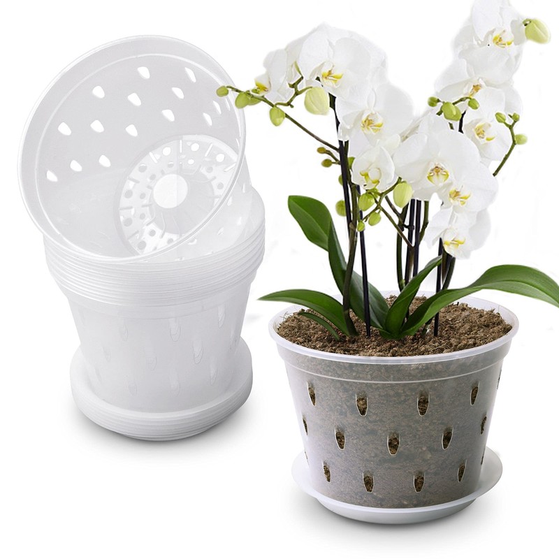 Lanccona Orchid Pot, 7 Inch 8 Pack Orchid Pots with
