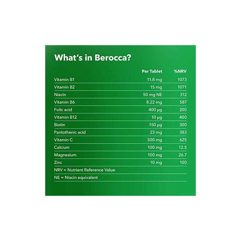 Berocca Vitamin C Effervescent Tablets, with Magnesium, Vitamin B12 and