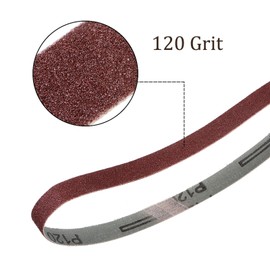 Kozelo 12pcs Sanding Belts 15mm x 457 120 Grit Sandpaper Belt Strips for Sanding Paper Wood Painting Sanding Metal Polishing