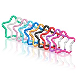 Pack of 10 Carabiner Star, Colourful Aluminium Alloy Outdoor Star-Shaped Carabiner Hook with Snap Lock for DIY Backpack Travel (10 Colours)