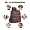 FADEON Leather Laptop Backpack for Women, Designer Ladies Work Travel