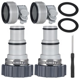 Pool Hose Adapter Kit, 2 Types Versatile Hose Conversion Adapters for 1.5 & 1.25 Inch Hoses, Compatible with Filter Pumps, Chlorine Generators, and Salt Systems for Above Ground Pool Accessories
