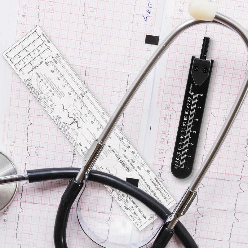 EKG Caliper and Ruler Combination Set, Electrocardiogram Divider for Nursing,