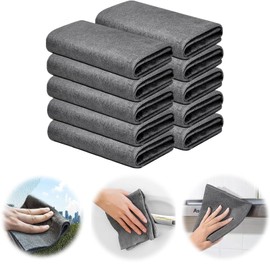 flintronic Magic Cleaning Cloths, 10 Pack Microfiber Glass Cleaning Cloth, Multifunctional Washable Cloth Duster, Reusable Lint Free Dish Cloths, for House, Kitchen, Car, Windows, Mirrors, 30 * 30 CM