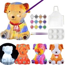 Pinta Tu Propia Lámpara,Kit Pintura Para Niños 6 A 12 Años,Kit Manualidades,Regalos para Niños y Niñas (Perro)