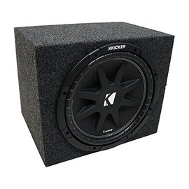 American Sound Connection 43C124 12" Comp C12 Series Sub 150W RMS 4 Ohm SVC Car Subwoofer and RF112H Car Audio Single 12" Sealed Subwoofer Rear Angle Sub Box Enclosure 5/8" MDF Wood