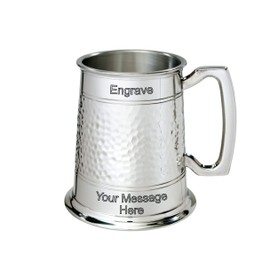Wenworth Half Hammered Pewter Tankard Engraved Best Man Father's Day Birthday Retirement Boxed