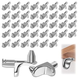 Pack of 40 Shelf Brackets L-Shaped 5 mm - Shelf Holder for Cupboard, Kitchen & Bookshelf - Sturdy Metal Shelf Supports (5 mm)