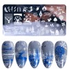 5pcs Christmas Nail Stamping Plates, Snowflake Santa Claus Christmas Tree