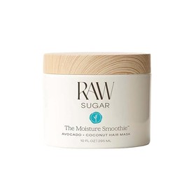 RAW SUGAR, The Moisture Smoothie Hair Mask, Mascarilla Capilar, Aguacate y Coco, Hidrata y Suaviza Cabello Seco, 10 OZ                                