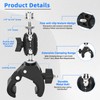 Mic Clamp with Double Ball Head, 360° Adjustable Microphone Mount,