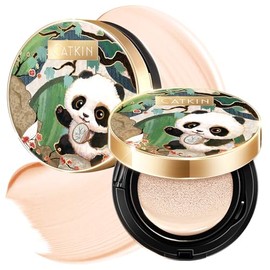CATKIN Panda Land Full Coverage Cushion Fondation, Maquillaje facial transpirable hidratante nutritivo sin poros para piel sensible,Sheer Finish C01 F