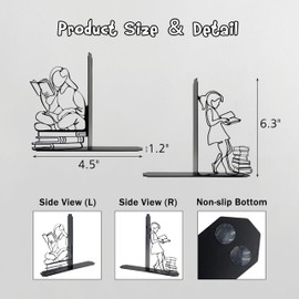 Cute bookends Bookends Decorative Book Ends Decorative Compact, Durable Decorative Holders with Timeless Appeal Reading Book end Bookshelf Decor for Bedroom Desktop Organizer Gift for Book Lovers