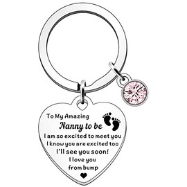 SDOFY Nanny to be Gifts Nanny to be Gifts from Bump Mothers Day Keyring Gift for New Nanny Nan Nana Grandma