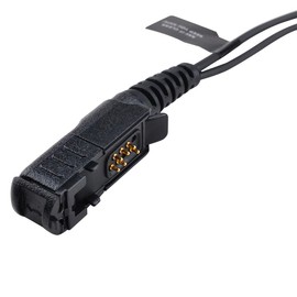 KS K-STORM XPR3500e Coil Covert Acoustic Tube Earpiece Compatible with Motorola XPR3000, XPR3000e, XPR3300, XPR3300e, XPR3500 Two-Way Radio, PU Material, Black