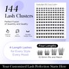 BEYELIAN DD513 Individual Eyelashes, Cluster Eyelashes, 144 Pieces, 10-16 mm,