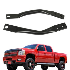 WFLNHB Black Front Bumper Impact Bar Brace Set Left and Right 2 PCS Replacement for Silverado Sierra 2500HD 3500HD 2011-2014 25848059 25848058 GM1063106 GM1062106 13457273