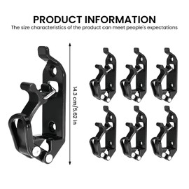 Pack of 6 shovel holder for roof rack, shovel holder, metal rubber roof rack clamps, roof rack accessories, clamping kit with mounting screw, nuts, shovel holder for roof rack (black)