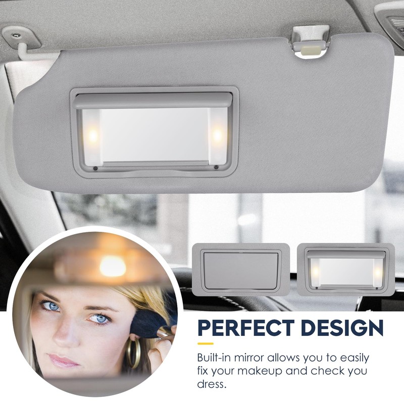 Left Driver Side Sun Visor with Light Fit for Honda