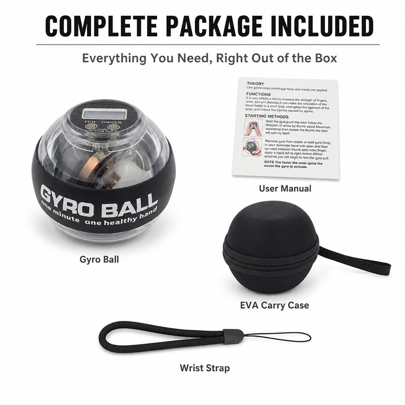 Gyro Ball Hand Exerciser & Power Ball Hand Exerciser Adjustable