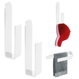 Acrylic Cap Halterung 2 Stück Hut Halterung Wand Selbstklebende Hutständer für Baseballkappen, Mehrzweck Huthaken zur Aufbewahrung von Kappen für Mützen, Kopfhörer Schals Schlüssel (Transparent)