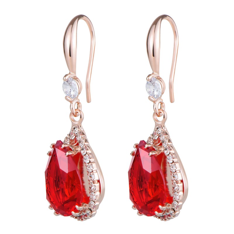 Linawe Earrings, Women's, Jewelry, Diamonds, Mother's, Rose Gold, Created Ruby