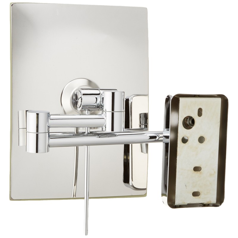 JERDON Wall Mount Makeup Mirror with 5X Magnification - 8.75”