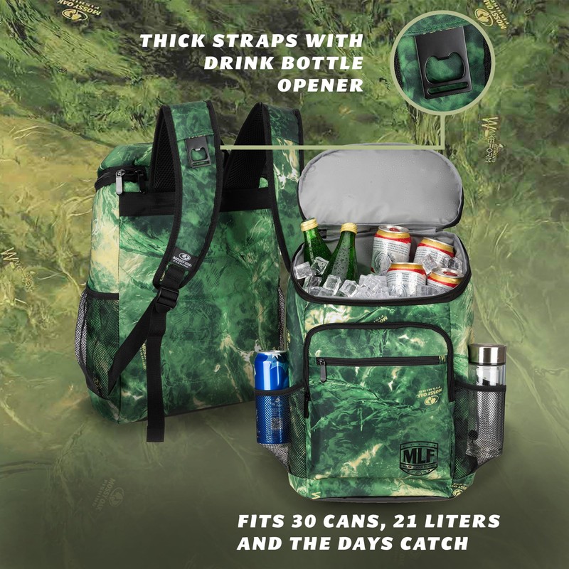 Mossy Oak MLF Fishing Cooler Backpack - Major League Insulated