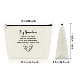 Sazuwu Grandma Gifts from Grandkids Makeup Bag with Zipper Mother's Day Best Gift for Grandmother Grandma Birthday Gift Cosmetic Bag Christmas Retirement Gifts for Her Nana Mimi Gigi Travel Pouch