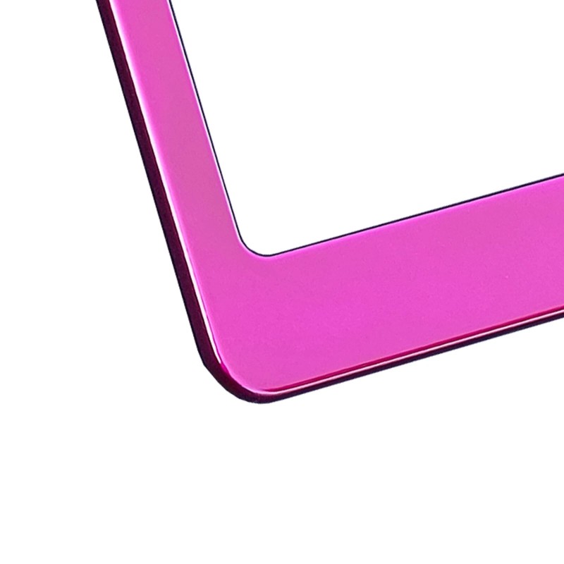 KA License Plate Frame Raspberry Pink Powder Coated Stainless Steel