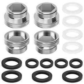 FLEXNOVA Tap Adapter M18 to M22 4 Pieces Water Connection Adapter Male Thread with 12 Rubber Seal Thread Adapter M18 and M22 for Water Filter Tap Connector Aerator Sink