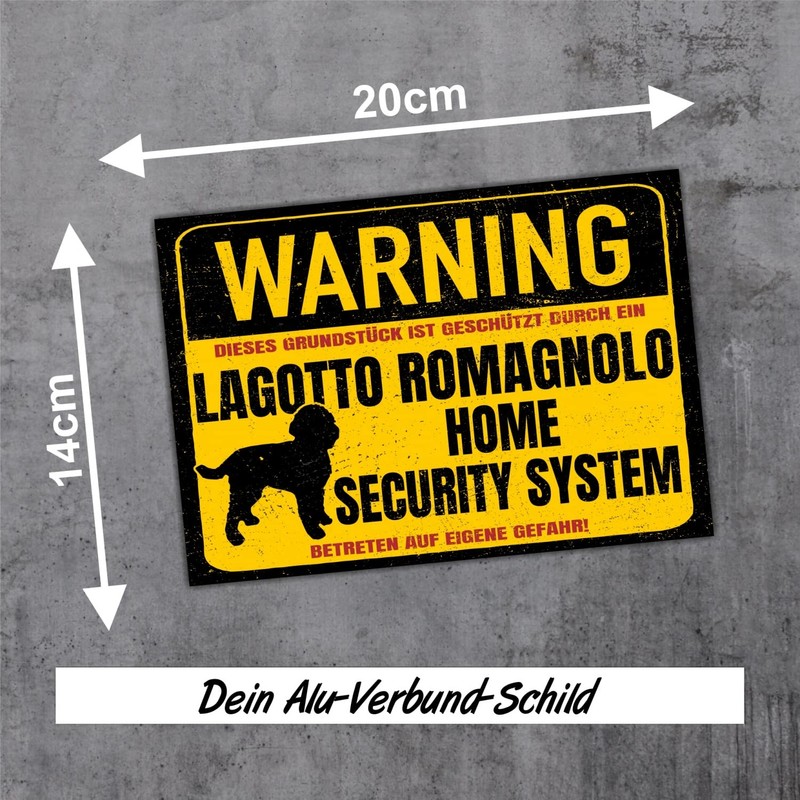 Lagotto Romagnolo Sign Warning Security System Door Sign Dog Sign