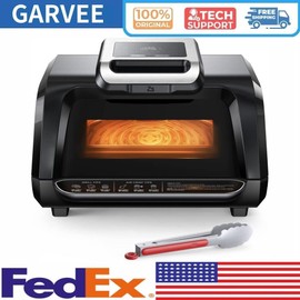 GRVEE Indoor Air Grill Fryer Smokeless Electric Air Grill Flat Top Griddle 1750W Grill