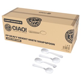 CIAO! Heavy Weight Disposable White Soupspoon Polypropylene (Case of 1,000)