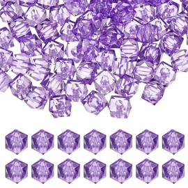PATIKIL 12mm Acrylic Cube Faceted Beads, 100 Pcs Square Diamond Beads Loose Spacer Beads for Jewelry Making Bracelet Necklace Earrings Wind Chimes Craft, Dark Purple