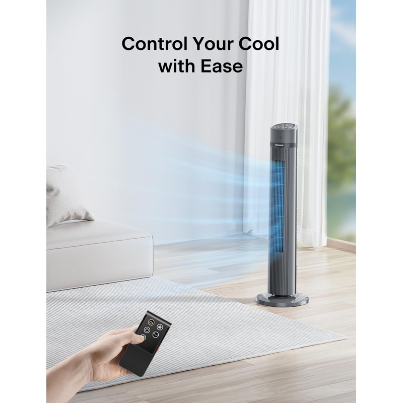 PELONIS 40-inch Bladeless Tower Fan for Bedroom, Standing Fan with