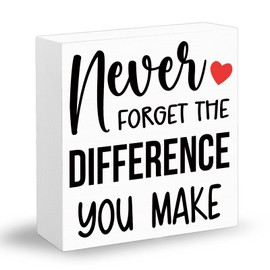 EoffIvan Office Decor For Women Men Wooden Sign Office Decorations For Work Inspirational Desk Decor Positive Affirmations Desk Sign Never Forget The Difference You Make