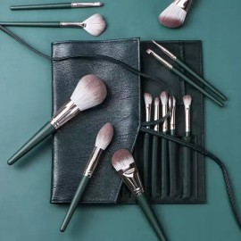 Leviva 레비바 메이크업 브러쉬 14종세트 미니 붓 Reviva Makeup Brush 14-Piece Mini Set [Brush 14-piece set - Green]