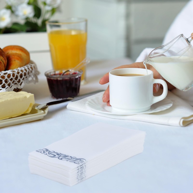 JOLLY CHEF 100 Disposable Hand Towels, Soft and Absorbent Linen