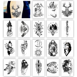 Womaha Plain Color Series A5 Temporary Tattoos for Adults Matte 18 Sheets Fake Tattoo Stickers