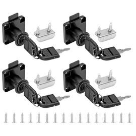 Jiozermi 4 Packs Drawer Lock with Keys, Desktop Lock with 0.75"/19mm Length Cylinder Cam for Drawer Cabinet Wardrobe Office Desk Letter Box, Black