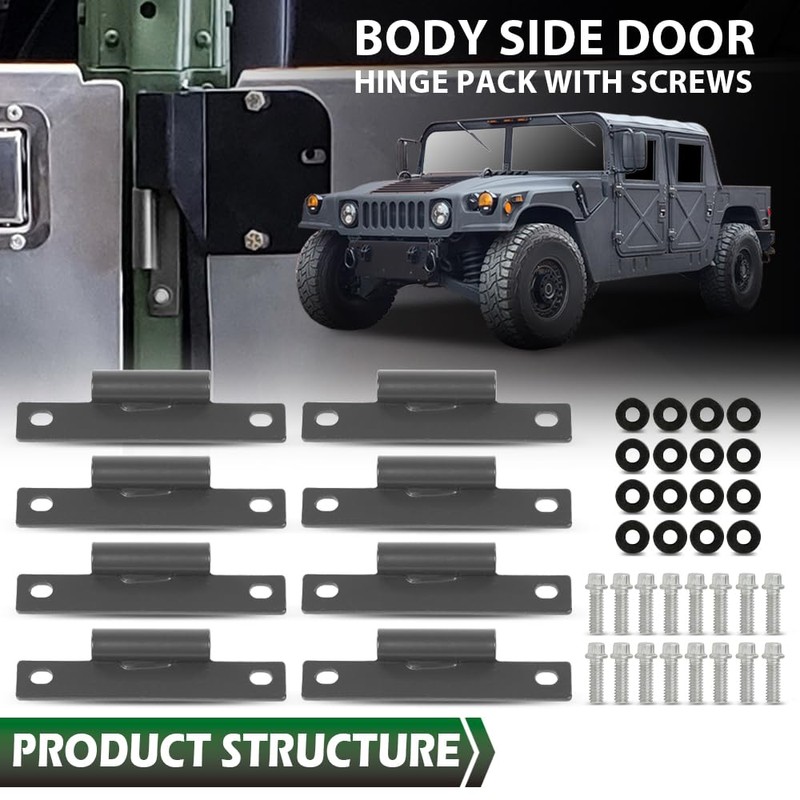 LQI 8pack Body Side Door Hinge with 16PCS Screws Compatible
