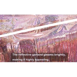 iiCheerful 4 Pack Total 40 Feet Foil Fringe Garland Metallic Tinsel Banner Wall Hanging Drapes Parade Float Skirting Decorations for Trailer Mardi Gras Party Birthday Wedding (Iridescent Pink)