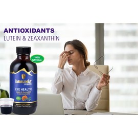 Immunia Vision. Lutein, Wild Blueberry, and Elderberry Concentrate. Eye Health Antioxidant Supplement. Concentrated Formula. Delicious Taste. 5 ml/Day. (1-Pack)