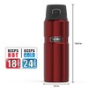 THERMOS Stainless King 24 Ounce Drink Bottle, Cranberry