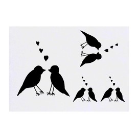 4 x 'Two Birds Serenading Each Other' Temporary Tattoos - Water Resistant, Skin-Safe, Non-Toxic Transfers, Mixed Sizes (TO00082014)