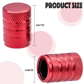 MEAJOO 5PCS Anodized Aluminum Tire Valve Stem Caps, Dustproof, Airtight Seal, Light-Weight, Universal Tire Valve Stem Covers for Cars, SUV, Trucks, Bikes, Motorcycles, Bicycles(Red)